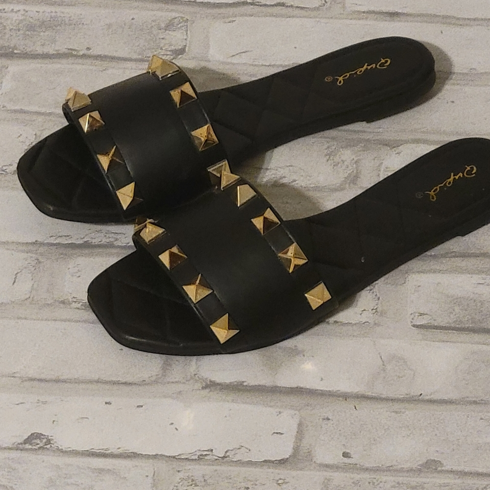 Black Studded Sandals - Picture 3 of 3
